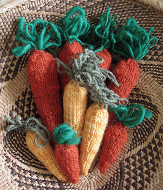 Knit a Hand Spun Carrot by Barbara Kobayashi