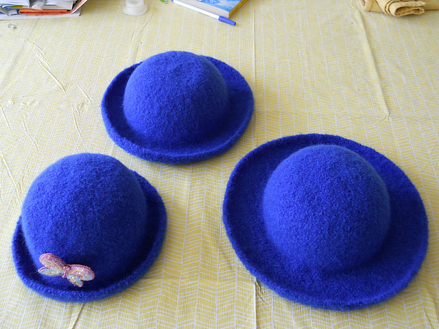 3 felted hats