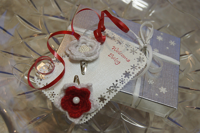 Christmas Flower Hair Clips