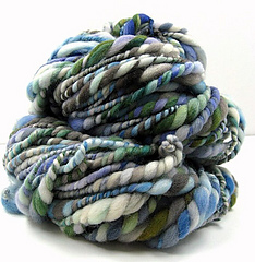 Storm Lake on Merino, spun as a bulky thick and thin two ply.
