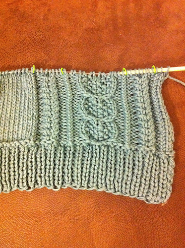 Aidez cardigan knitting pattern progress