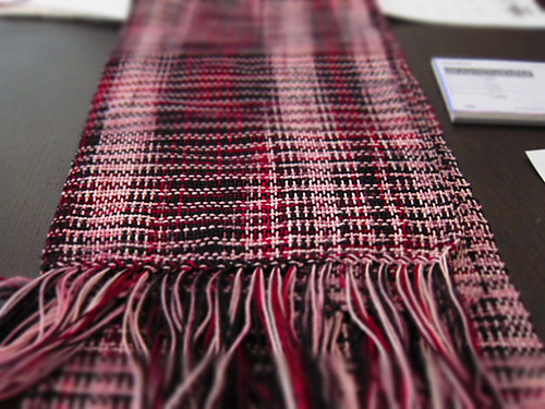 Faux plaid scarf