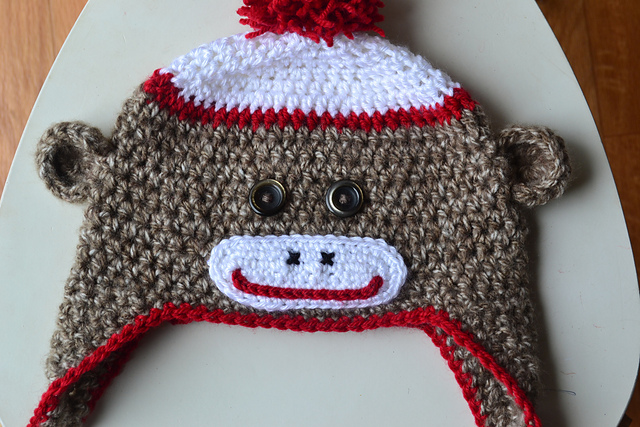 Crochet sock monkey hat on sale