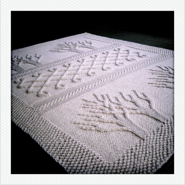 Tree of Life Afghan knit in Alpaca & Merino wool