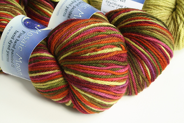 Mosaic Moon "Hawthorne Fairy" on Kona Superwash Aran Mosaic Moon "Hawthorne Fairy" on Kona Superwash Aran