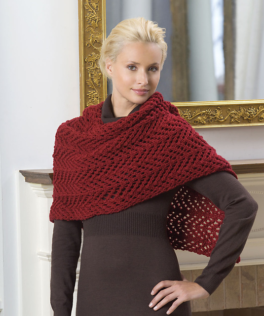 Knit Lace Shawl / Châle en Dentelle au Tricot by Coats & Clark Knit Lace Shawl / Châle en Dentelle au Tricot by Coats & Clark
