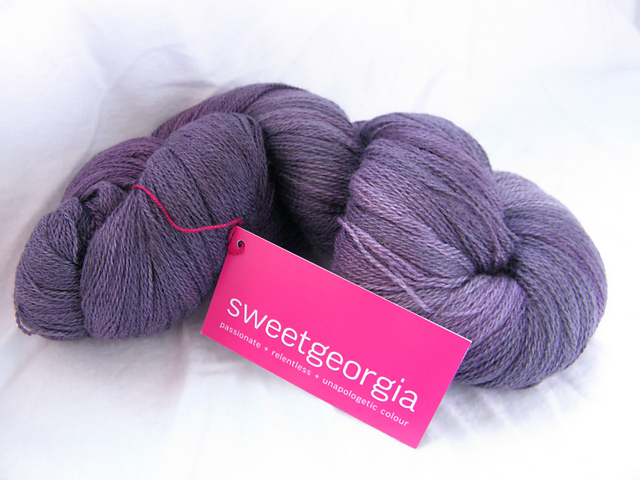 SweetGeorgia Silk Lamb Lace in Blackberry (photo from destasher)